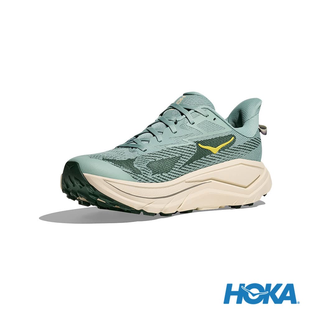 HOKA Challenger 8 男 寬楦 越野鞋 翡翠綠/松露鹽白 1168718JDT