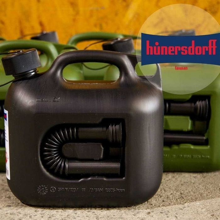 Hunersdorff PRO 燃料罐/德製儲油桶(2色) 5L Fuel can PROFI (UN) 5 L olive/black