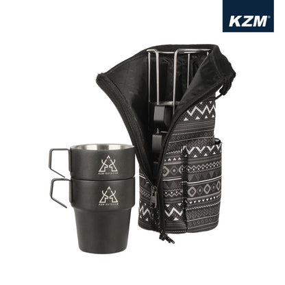 KZM 300ml 不鏽鋼雙層馬克杯 5入組 (啞光黑) K21T3K03