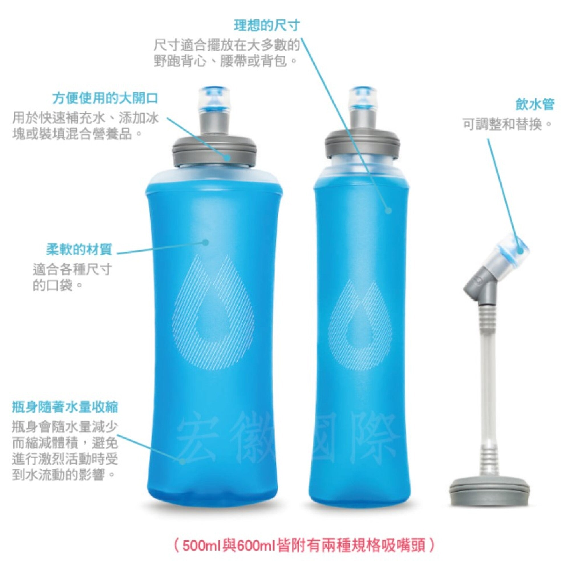 【美國Hydrapak】ULTRAFLASK 輕量可擠壓軟式速補水袋 600ml HP-AH161