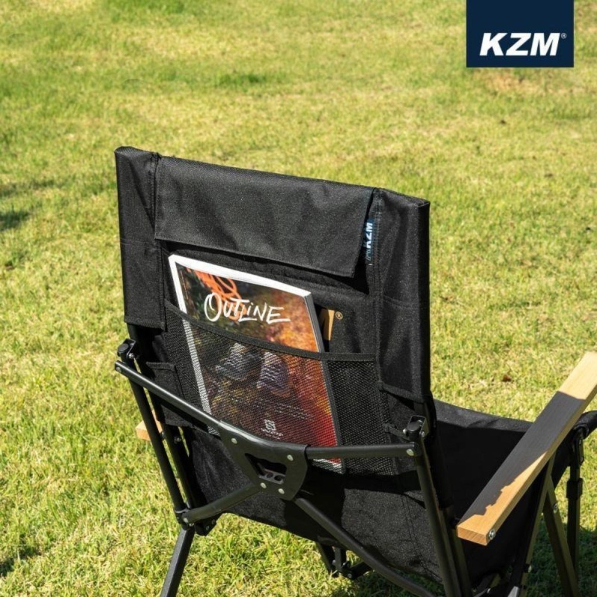 【KZM】KAZMI 素面木手把四段可調折疊椅 黑色 K20T1C32