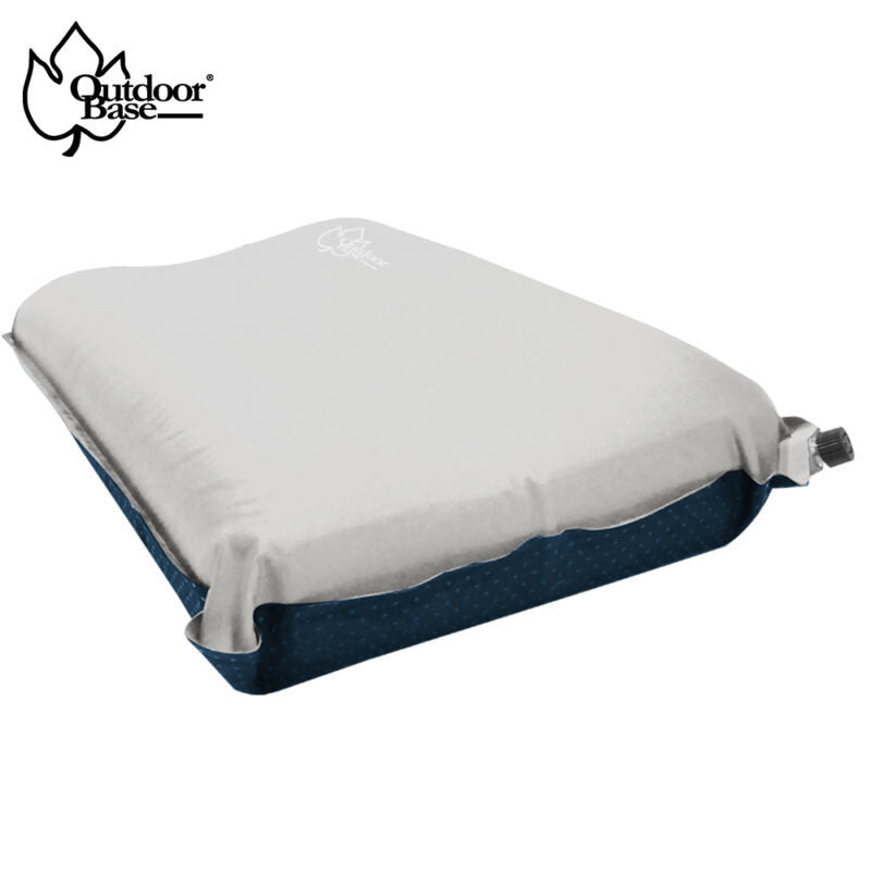 【Outdoorbase】 3D舒壓自動充氣枕頭 月光白 22987