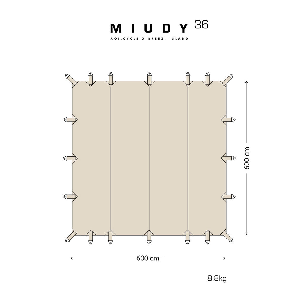 MIUDY 36 T/C棉雪貂天幕 6x6M 方形天幕 UV 版
