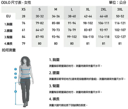 ODLO 網路獨家款 女 美麗諾 羊毛 圓領 長袖 上衣 底層衣 映池綠 112361-20417