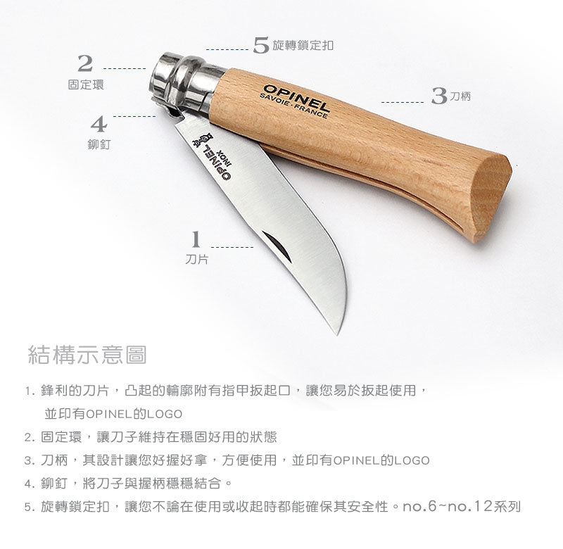 OPINEL Carbon 法國經典 櫸木柄高碳鋼折刀